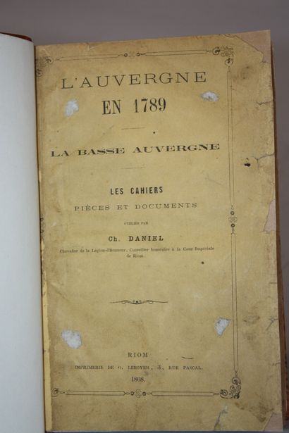 DANIEL (Ch.). L'Auvergne en 1789. La Basse...