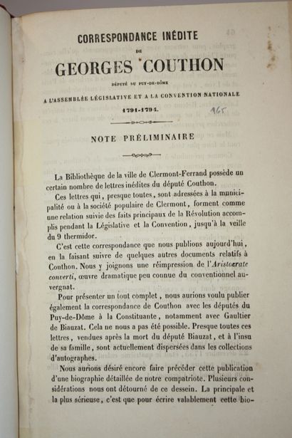 RABUSSON-LAMOTHE. Lettres de l'assemblée...
