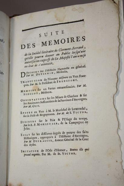 Recueil de pièces de littérature. 
Clermont,...