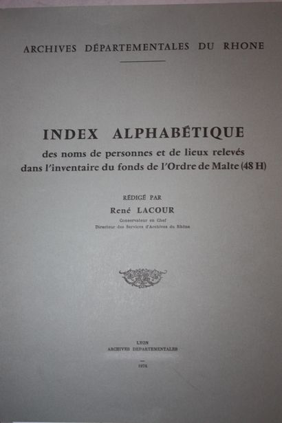 [ORDRE DE MALTE]. Inventaire sommaire des...