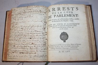 [GRANDS JOURS]. Recueil des arrests, déclarations,...