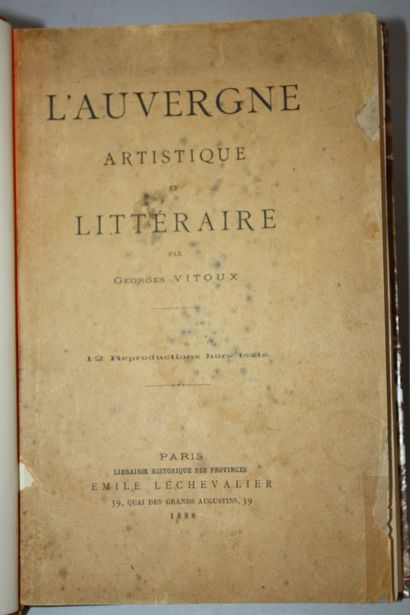 VITOUX (Georges). L'Auvergne artistique et...