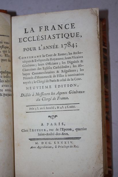 La France ecclésiastique, ou état présent...