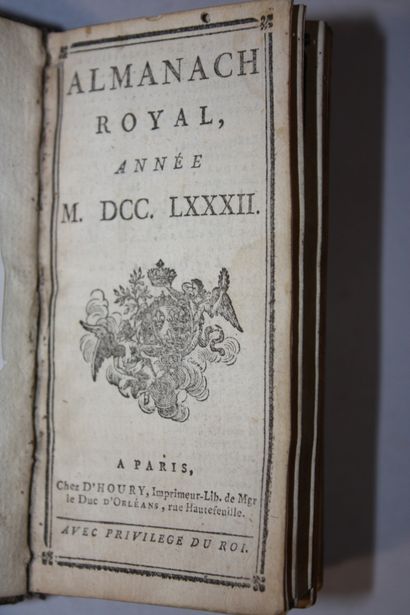 Almanach royal, année 1782 ; P., D'Houry,...