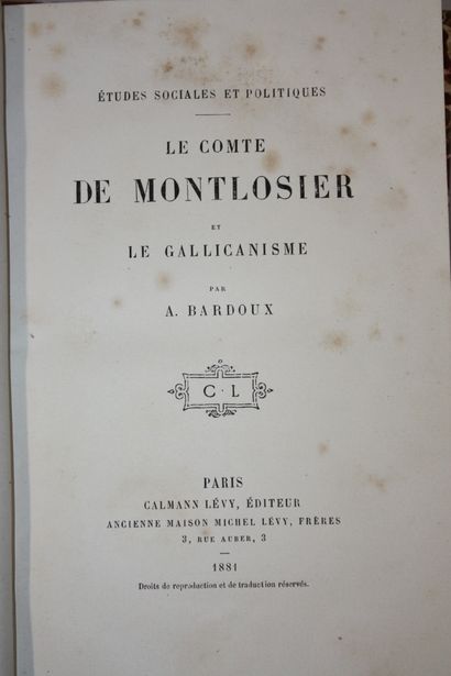 BRUGERETTE (Joseph). Le comte de Montlosier...
