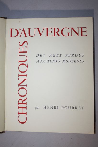 POURRAT (Henri). Chroniques d'Auvergne. Des...