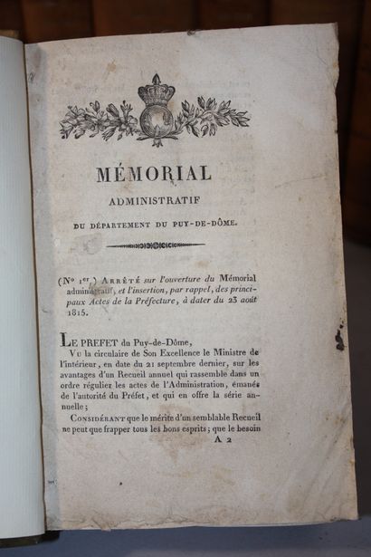 MEMORIAL ADMINISTRATIF DU DEPARTEMENT DU...