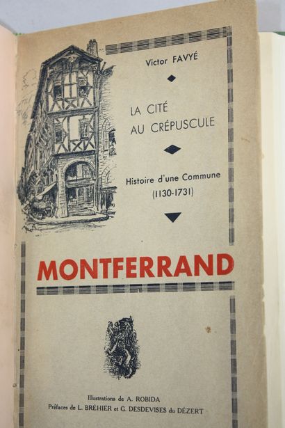 AUVERGNE. 3 in-8 volumes, full green, gray...