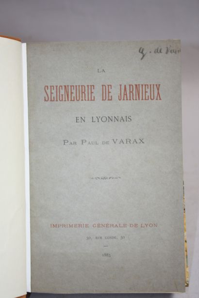 VARAX (P. de). La Seigneurie de Jarnieux...