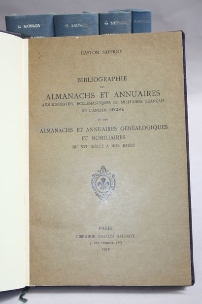 SAFFROY (Gaston). Bibliographie généalogique,...