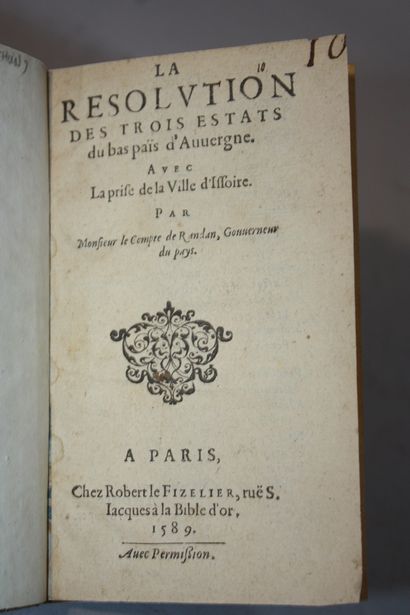 La Résolution des Trois Estats du bas païs...