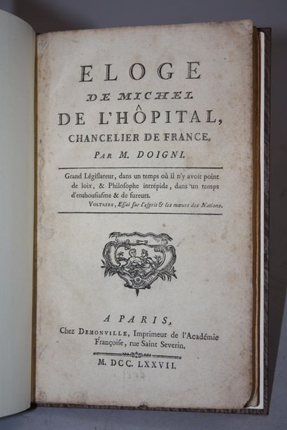 DOIGNI. Eloge de Michel de l'Hôpital, Chancelier...