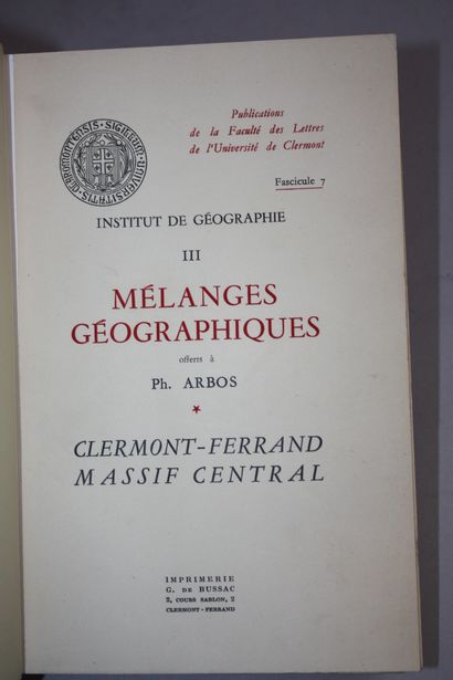 [ARBOS]. Mélanges géographiques offered to...