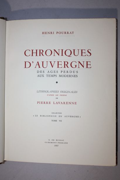 POURRAT (Henri). Chroniques d'Auvergne. Des...