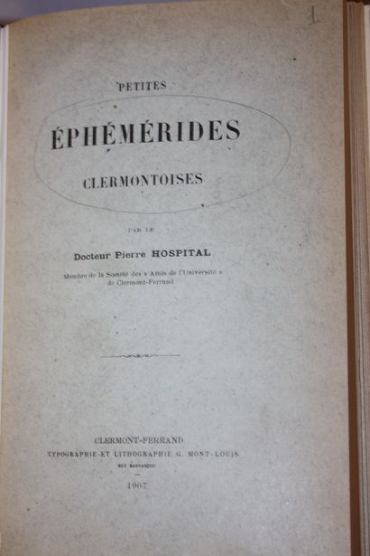 [AUVERGNE]. 13 volumes reliés : 
Manry, Clermont-Ferrand....