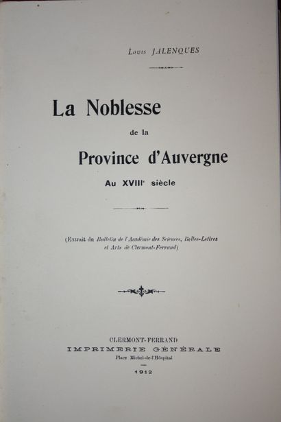 [AUVERGNE]. Lot de 15 plaquettes reliées,...