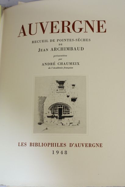 ARCHIMBAUD (J.). Auvergne, recueil de pointes...