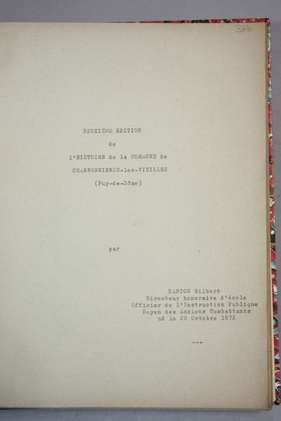 DANTON (Gilbert). Histoire de la commune...