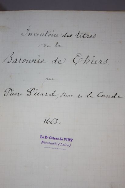 [THIERS MANUSCRIT]. PICARD DE LA LANDE. Inventaire...