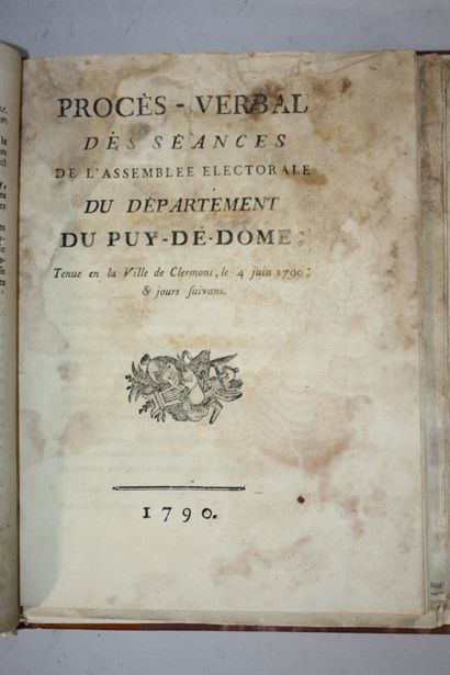 [Auvergne Révolution]. 2 volumes :
Recueil...