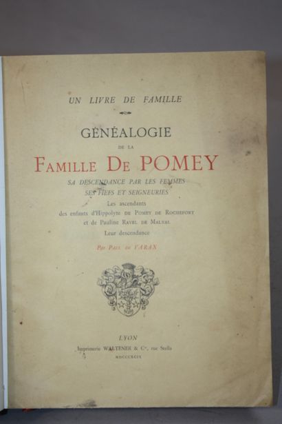 VARAX (Paul de). Généalogie de la Famille...