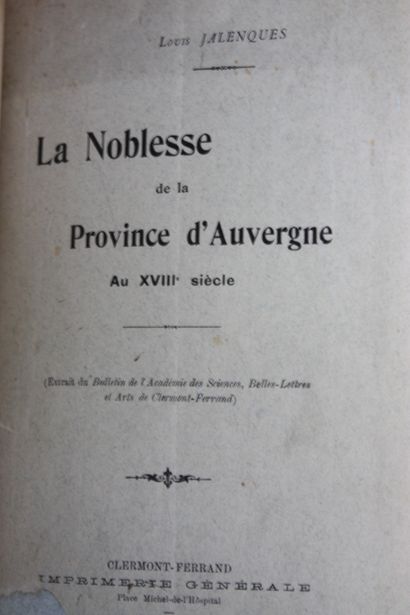 AUVERGNE VARIA. Recueil factice de diverses...
