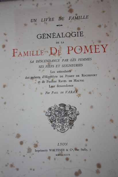 VARAX. Genealogy of the de Pomey Family Its...