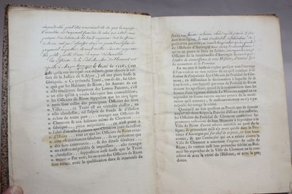 [CHABROL]. Réponse des officiers de la sénéchaussée...