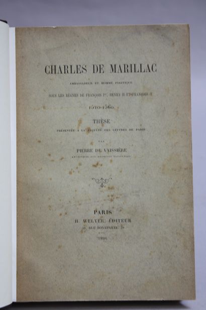 VAISSIERE (Pierre de). Charles de Marillac...
