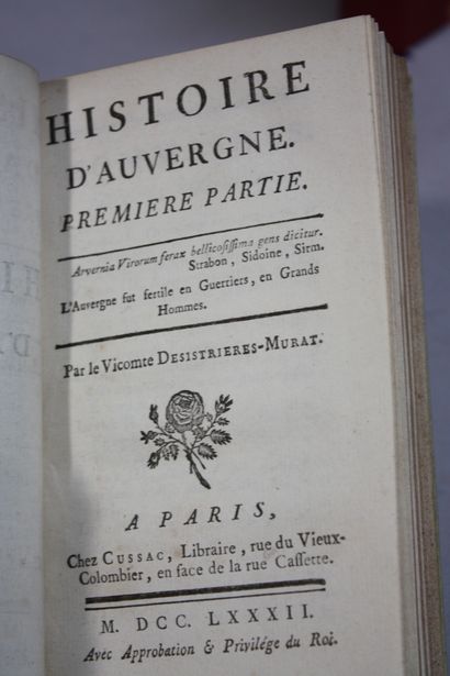 [AUVERGNE - PIECES DIVERSES]. 2 volumes....