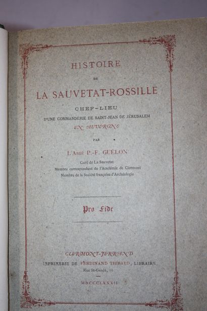 GUELON (P. F.). Histoire de la Sauvetat-Rossille....