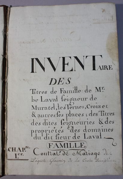 [MANUSCRIT]. INVENTAIRE DES TITRES DE FAMILLE...