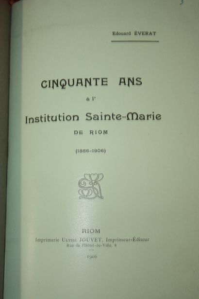 [DROIT - AUVERGNE]. 
EVERAT (Edouard). Mélange....