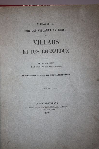 JULIEN - BLEYNIE DE CHATEAUVIEUX. Mémoire...