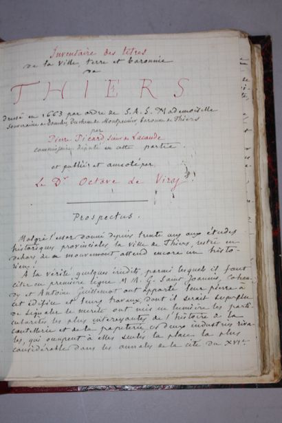 [THIERS MANUSCRIT]. PICARD DE LA LANDE. Inventaire...