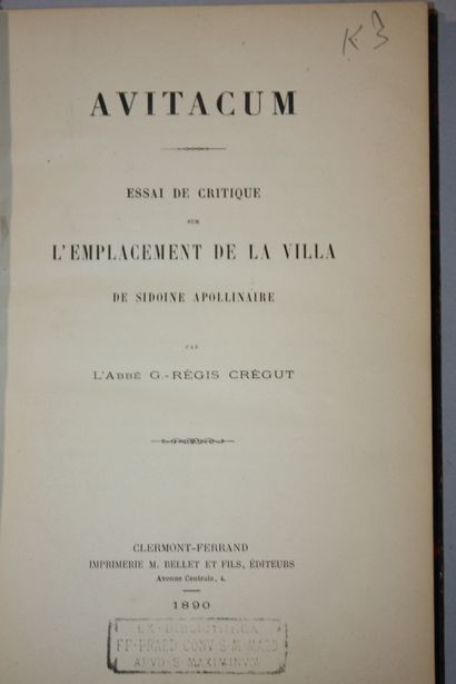 CHAIX (Abbé). Saint Sidoine Apollinaire et...