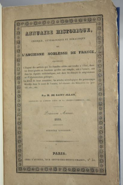 SAINT-ALLAIS. Annuaire Historique, Critique,...