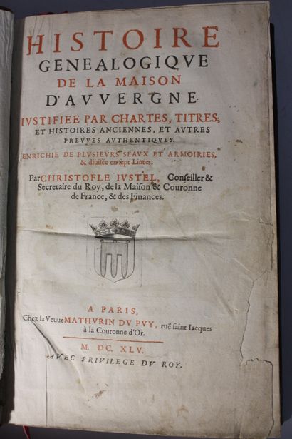 JUSTEL Ch.). Histoire généalogique de la...