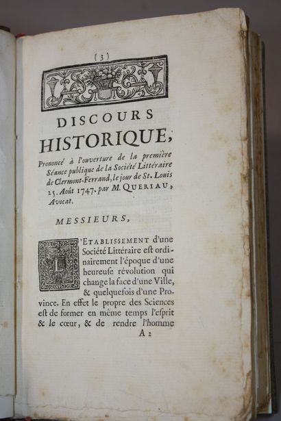Recueil de pièces de littérature. 
Clermont,...
