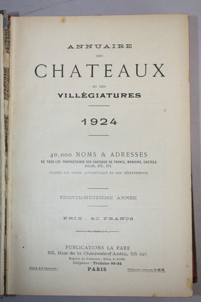 Directory of castles and resorts. 1924. 
P.,...