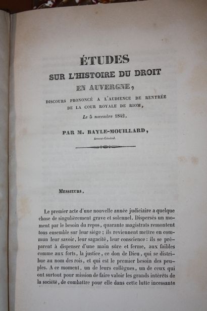 [DROIT - AUVERGNE]. 
EVERAT (Edouard). Mélange....