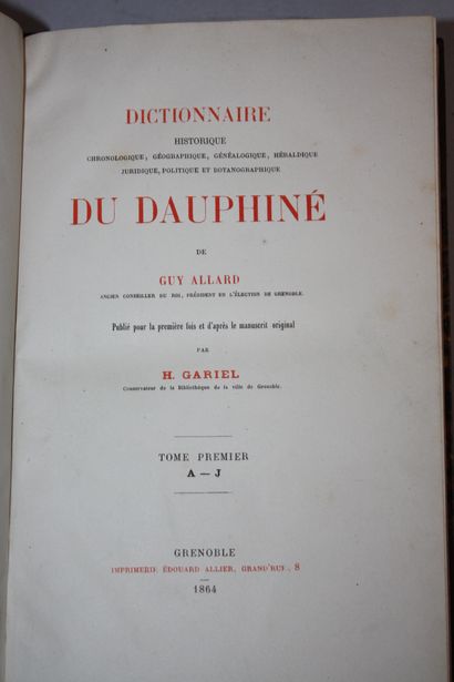 [DAUPHINE]. 3 volumes. 
GARIEL (Hyacinthe)....