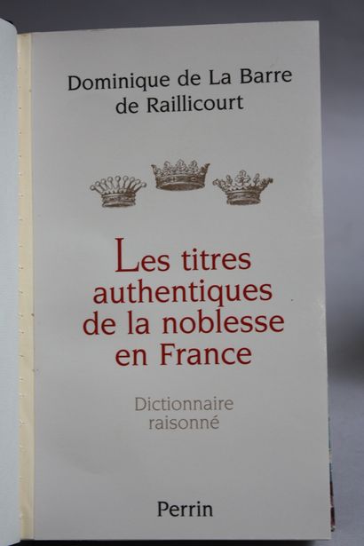 [NOBLESSE]. 2 volumes. 
LA BARRE DE RAILLICOURT....