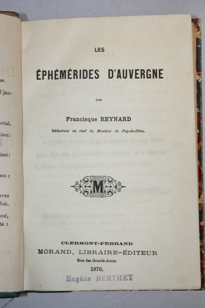 [AUVERGNE]. 3 volumes :
FARGES (Louis). Ma...