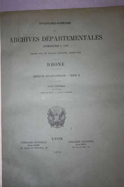 [ORDRE DE MALTE]. Inventaire sommaire des...