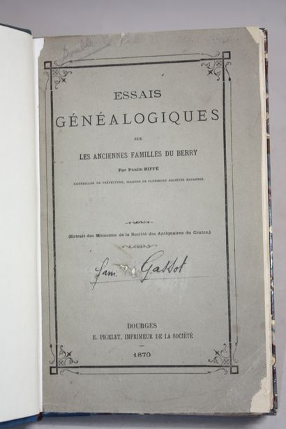 RIFFE (Paulin). Genealogical essays on the...