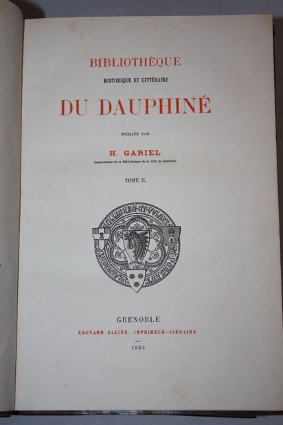 [DAUPHINE]. 3 volumes. 
GARIEL (Hyacinthe)....