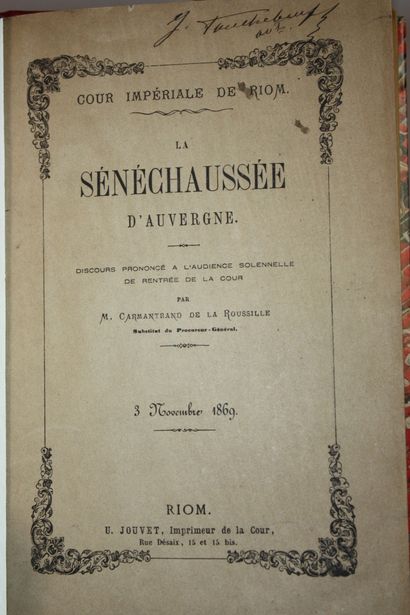 [AUVERGNE]. 13 volumes reliés, dont : 
Des...