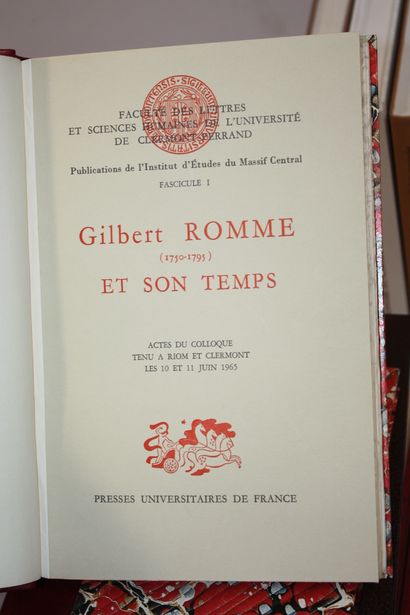 [AUVERGNE]. 13 volumes reliés : 
Manry, Clermont-Ferrand....