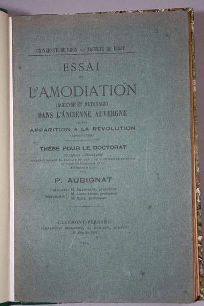 [DEUX THESES DE DROIT AUVERGNE].
GIPOULON...